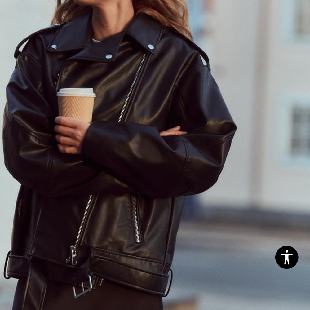 COPY - zara faux leather biker jacket